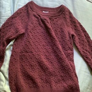 Maroon cable knit sweater